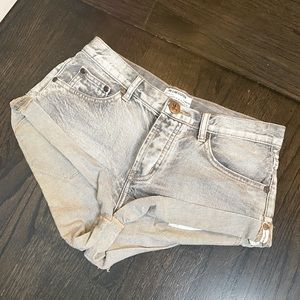 One Teaspoon Grey Bandit Shorts, cult classic distressed rock & roll edgy